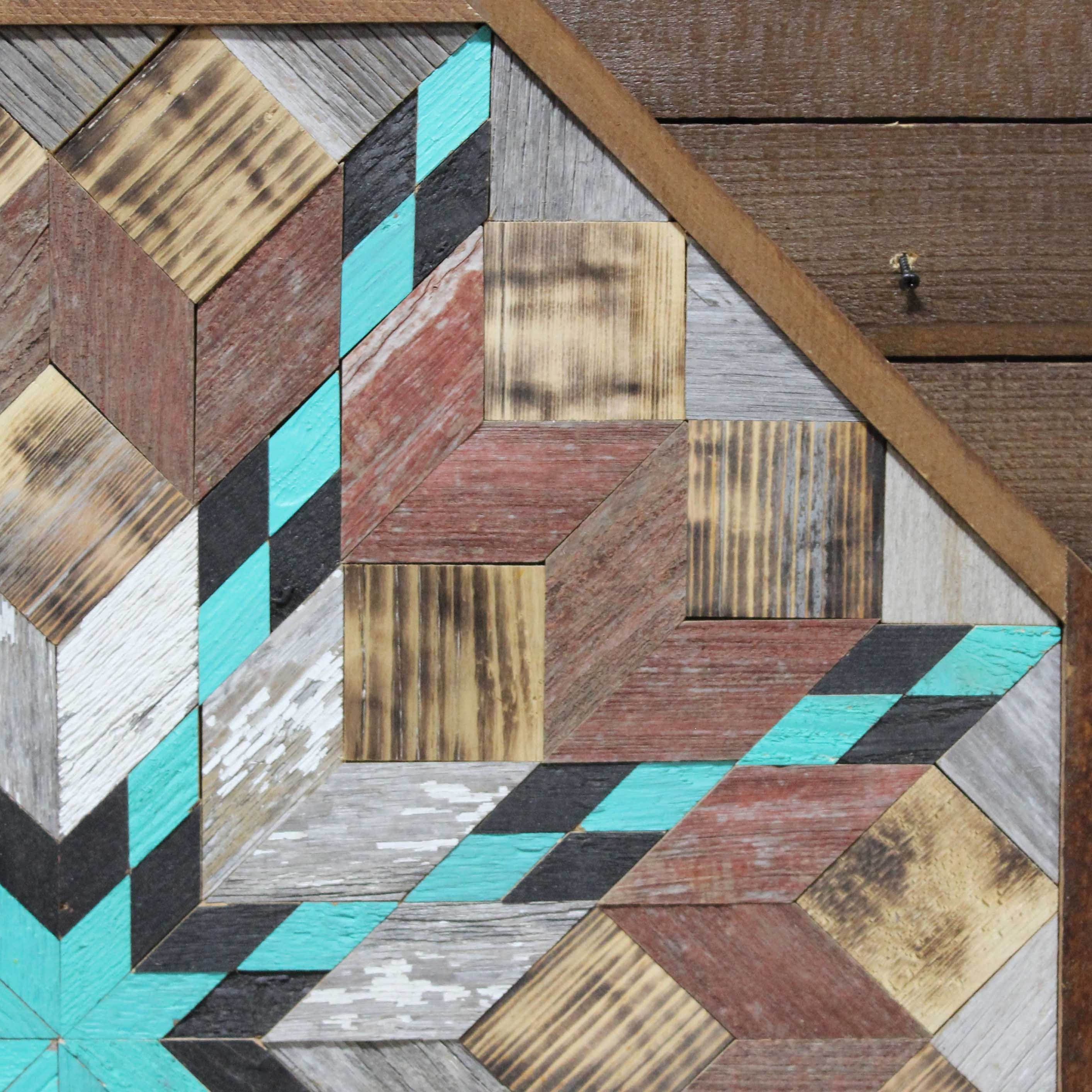 Amish Barn Quilt Wall Art 3 by 3 Large Octogen: Turquoise - Etsy