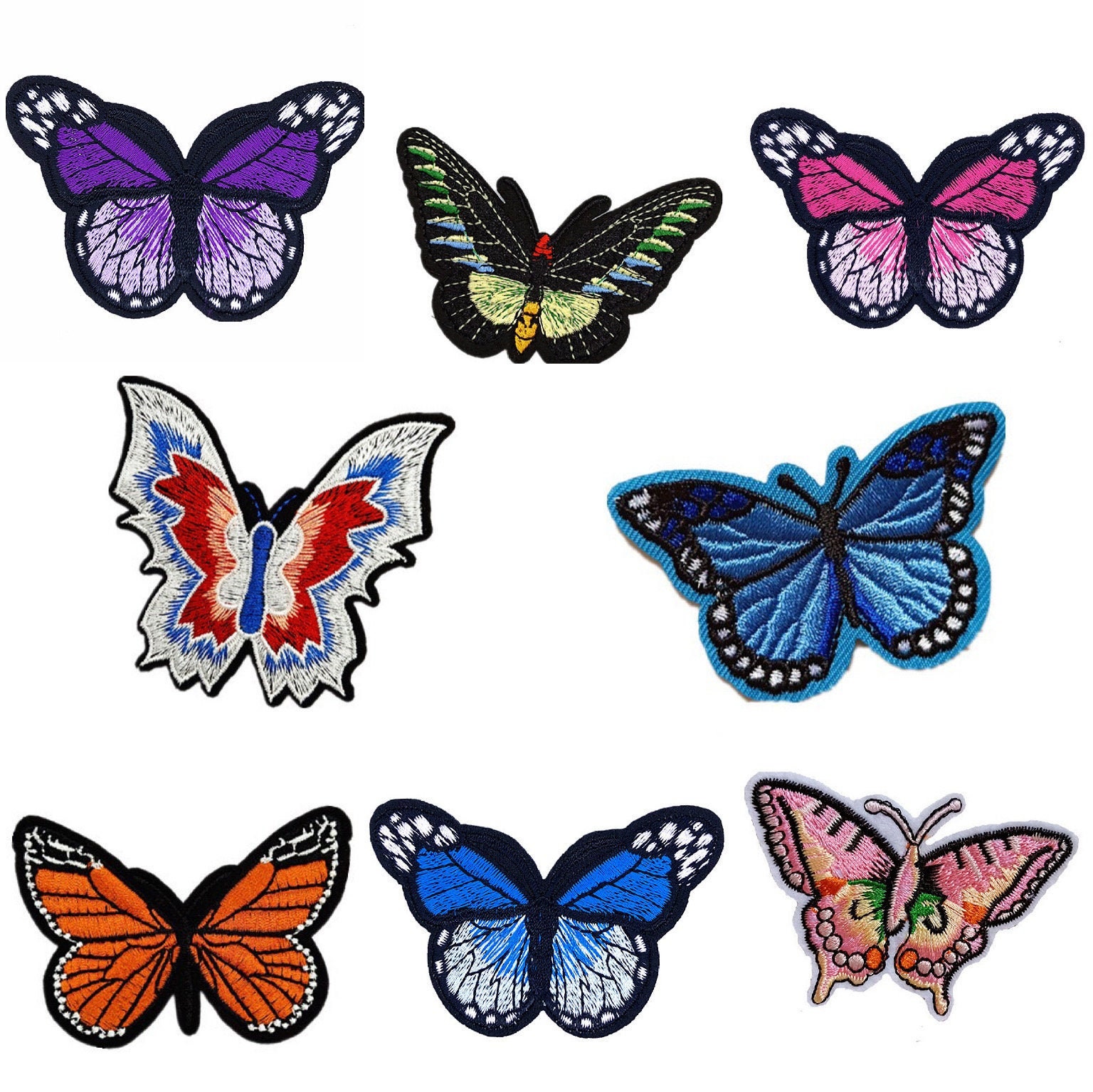 Butterfly Embroidered Patches Iron on Sew on Applique Repair Etsy