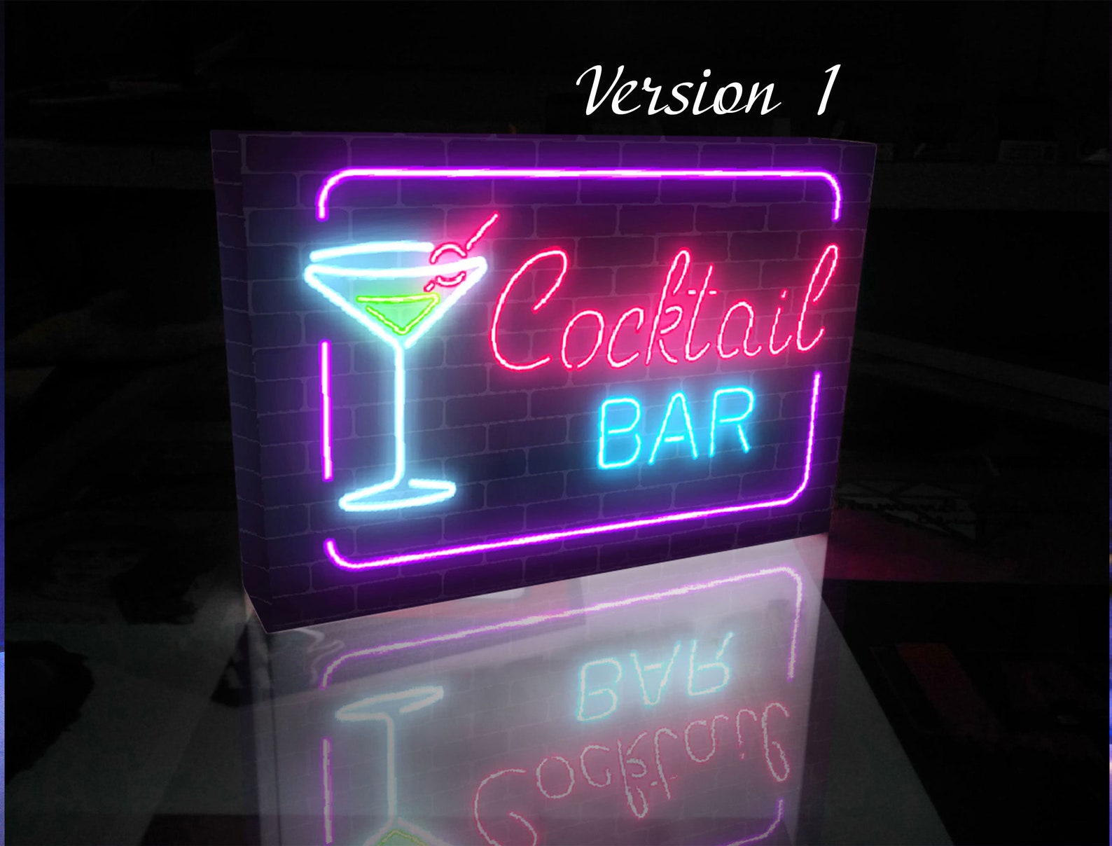 Cocktail neon style bar LED Sign Custom Cocktail Party light Etsy