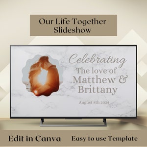 Wedding Slideshow Template, Create your own Slideshow, Canva Template, Animated Slideshow, wedding slideshow, photo slideshow WMV01