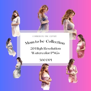 Pregnancy Clipart | Instant Download | Transparent Png | Pregnancy Illustrations | Pregnant Silhouette | Baby Shower | commercial use PCA01