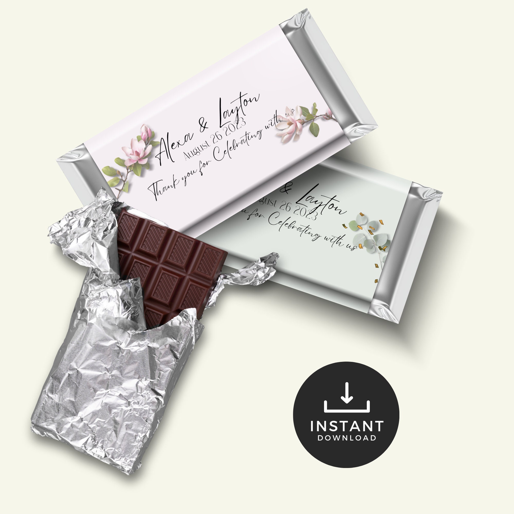 Customizable Wedding Chocolate Bar Wrapper (instant Download) - Etsy