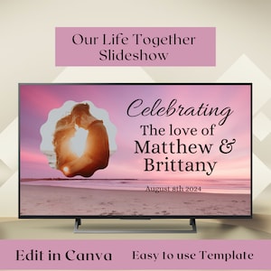 Wedding Slideshow Template, Create your own Slideshow, Canva Template, Animated Slideshow, wedding slideshow, photo slideshow WMV03