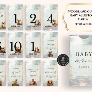 Cartes bébé étape importante | Nouveau cadeau pour bébé | Cartes mensuelles | Cadeau de douche | Bébé garçon | Nouvelle maman | Téléchargement instantané | Carte d'étape imprimable BMC02