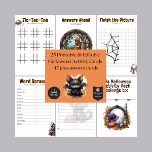 Halloween Games, Halloween Activities, Spooky Fun Party Games, INSTANT DOWNLOAD, Halloween Game Cards, Printable Halloween Games HAG01