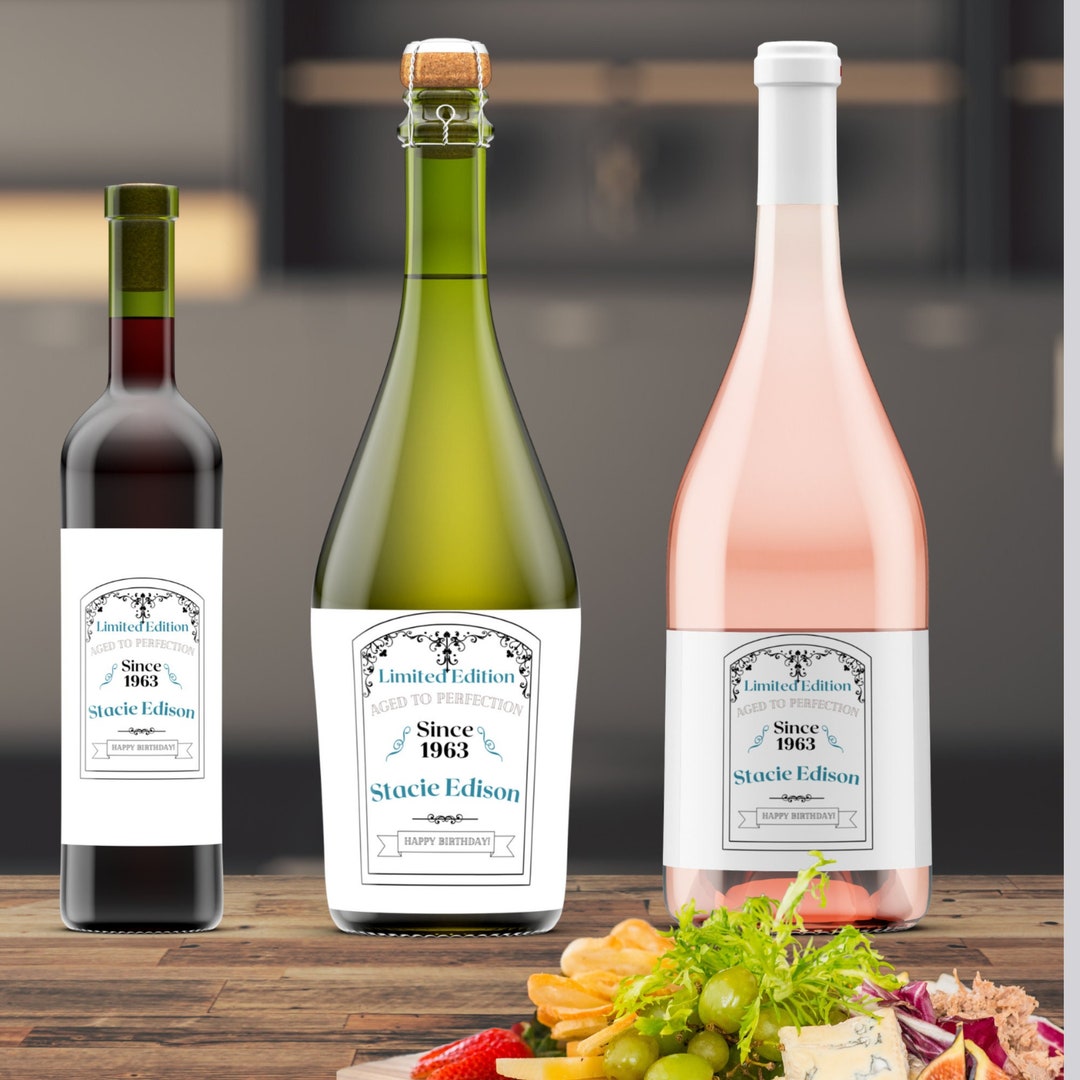 Milstool Label Personalized Milestone Wine Bottle Label, Birthday, Anniversary ...