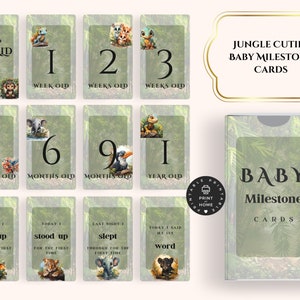 Cartes d’étape de bébé | Cadeau bébé | Cartes mensuelles | Cadeau de douche | Bébé garçon | Petite fille | Nouvelle maman | Téléchargement instantané | Carte imprimable BMC04