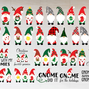 Christmas Gnome Svg Bundle, Natale Svg, Gnomi Svg, Gnome Plaid Svg, Buon Natale Svg, Natale Gnomi Svg, Png, Cricut, Silhouette