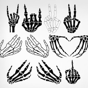 Skeleton Hands Svg, Skeleton Svg, Halloween Svg, Skeleton Hand, Skeleton Middle Finger Svg, Halloween Shirt Svg, Png, Eps, Cricut,Silhouette