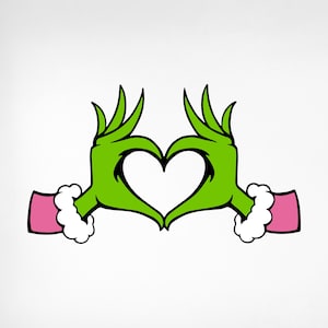 Corazón de Grinch rosa Svg, Grinch de Navidad Svg, Feliz Navidad Svg, Navidad Svg, Grinch Svg, Grinch retro Svg, Retro Christmas Svg, Png, Eps