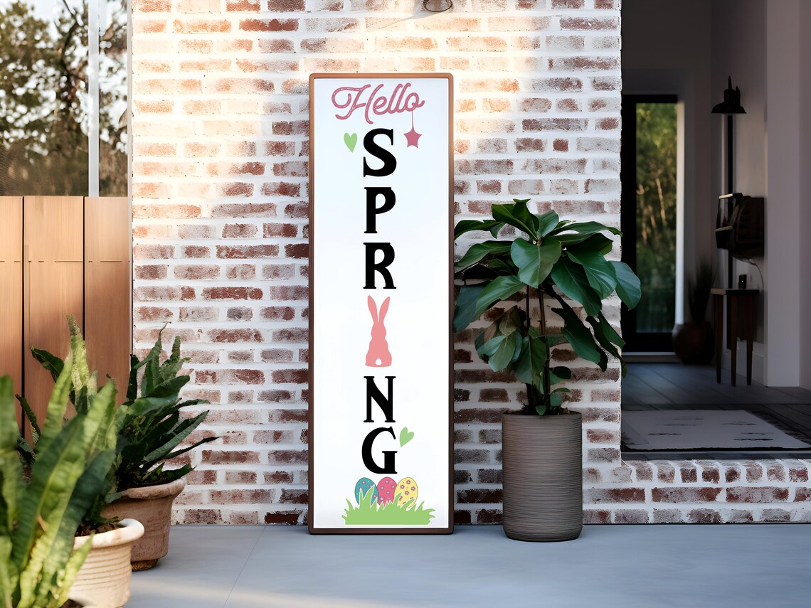 Easter Porch Sign SVG Bundle: Spring Welcome Designs (digital Download ...