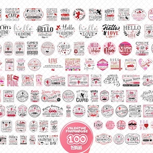 Pacchetto SVG di San Valentino in stile fattoria, Pacchetto SVG di San Valentino vintage, Segno di San Valentino SVG, SVG di Cupid's Brewing Co, SVG di cuore, SVG di amore, Png, Cricut