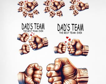 Father's Day Fist Bump PNG Set: Dad & Child Hands (Digital Download)