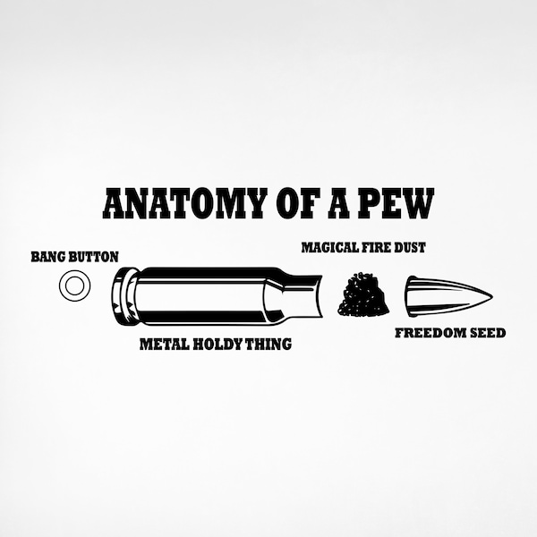 Anatomy Of a Pew Svg, Freedom America USA Svg, Pewer Bullet Ammo Gun Amendment Svg, Rifle Svg, 2nd Amendment Svg, Gun Svg, Ammo Png, Cricut