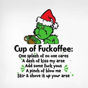 Taza de café con leche SVG, Grinch Svg, Navidad Svg, Amante del café Svg, Feliz Grinchmas Svg, Taza de café con leche Grinch Svg, Cara de Grinch Png, Cricut