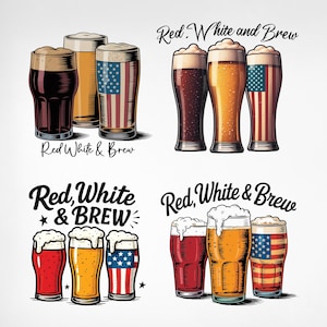 Rot, Weiß und Gebräu Png, Vierter Juli Bier Png, Bierliebhaber Png, 4. Juli Png Bundle, Amerikanisches Trinken Png, USA Png, Clipart Sublimation