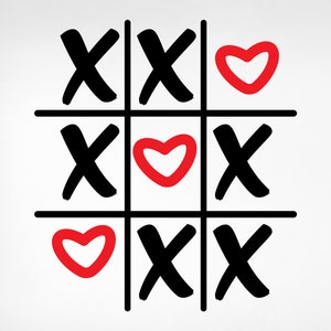 Tic Tac Toe Game Svg, Valentine Svg, XOXO Herzen Svg, Love Always Wins, Valentinstag Svg, Hugs and Kisses Svg, Png, Eps, Pdf, Cricut