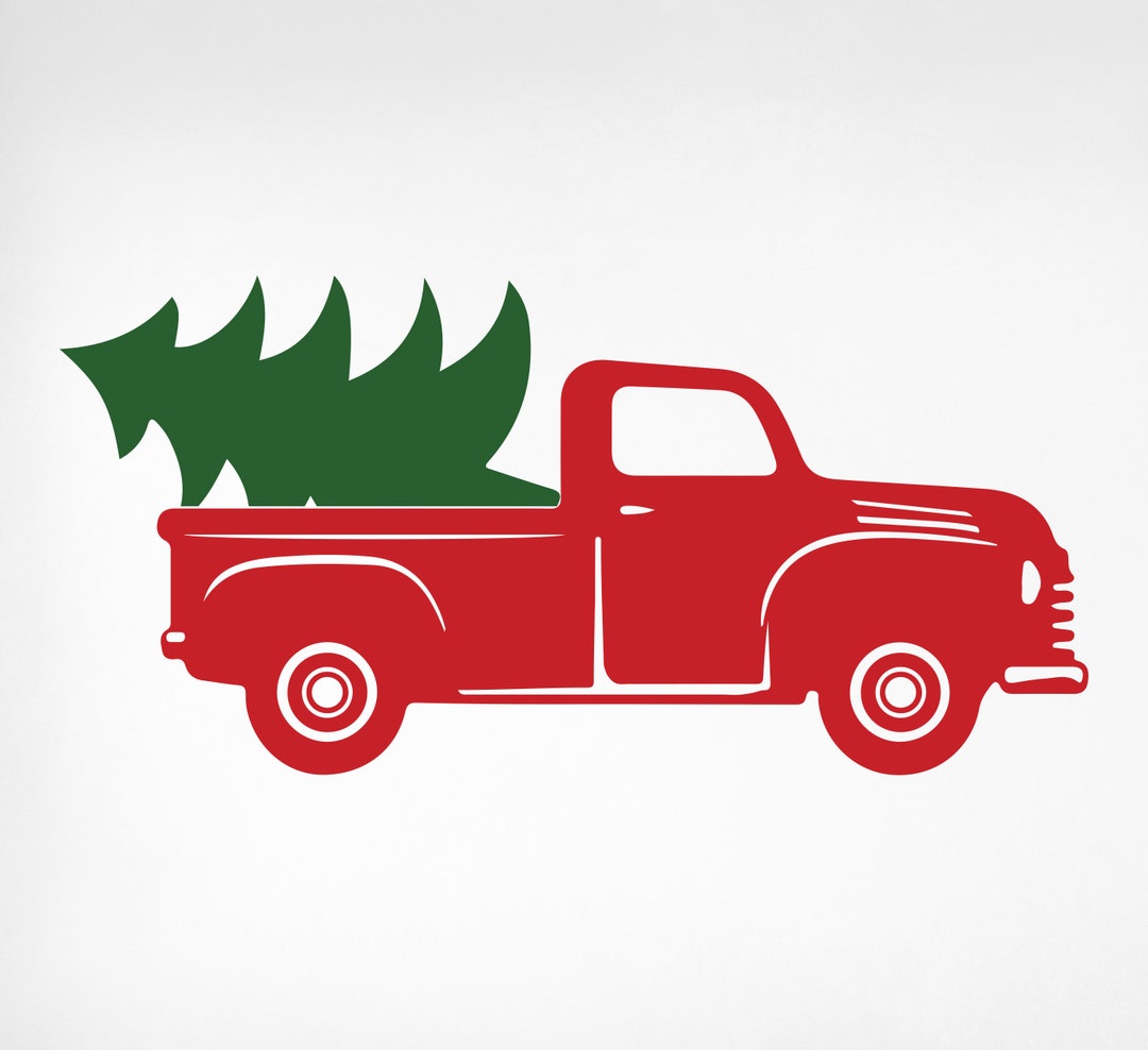 Christmas Truck Svg, Red Truck Christmas Tree SVG, Red Truck Svg, Red