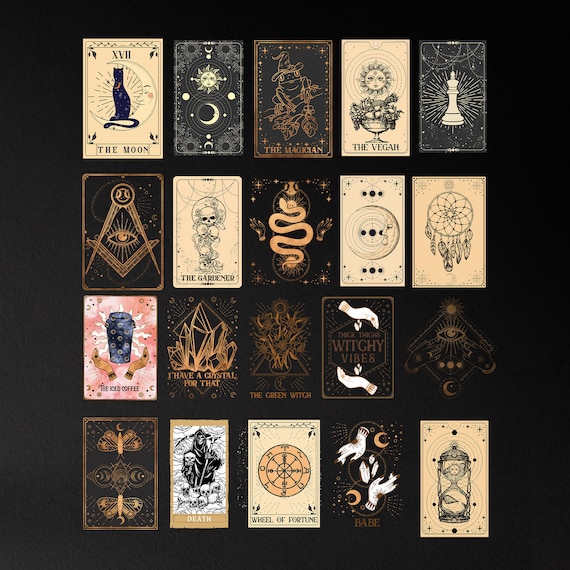 Mystical Tarot Cards PNG Bundle: Sublimation Graphics (Digital Download)