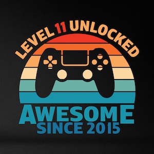 SVG desbloqueado de nivel 11: Controlador de videojuego para el 11.º cumpleaños (descarga digital)