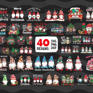 Lot de nain de Noël SVG, décoration de Noël, ornements de nain de Noël Svg, Svg Noël, gnomes de Noël Svg, joyeux Noël Svg, Png