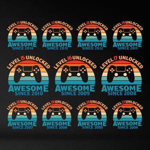 Nivel 11-21 desbloqueado Svg, cumpleaños de niño Svg, paquete de cumpleaños Svg, videojuego Svg, joystick del controlador de videojuego Svg, Png, Eps, Cricut