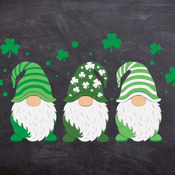 St. Patricks Day Svg, Gnome Svg, Shamrock Svg, Lucky Gnomes Svg, Three Gnomes Svg, Irish Gnome Svg, Clover Svg, Lucky Svg, Png, Cricut