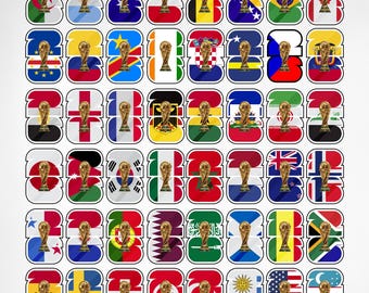 Wereldkampioenschap voetbal 2026 vlaggenbundel png, 48 landen vlaggen logo ontwerp, voetbalstickers, voetbalfanart, voetbaltrofee png, sublimatie 48 landen