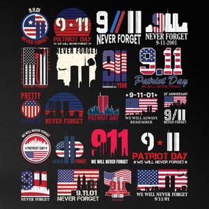 Never Forget 9/11 Svg, Patriot Day 9/11 Svg, Memorial 9/11 Svg, Nunca esqueceremos o pacote Svg, 11 de setembro Never Forget Svg, Png,Cricut