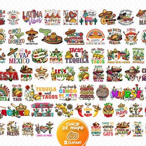 Cinco de Mayo PNG Bundle, Fiesta Mexicana PNG, Vamos a Fiesta PNG, Tequila Mexicano PNG, Tacos PNG, Cinco de Mayo PNG, Divertido Día Mexicano PNG, Clipart