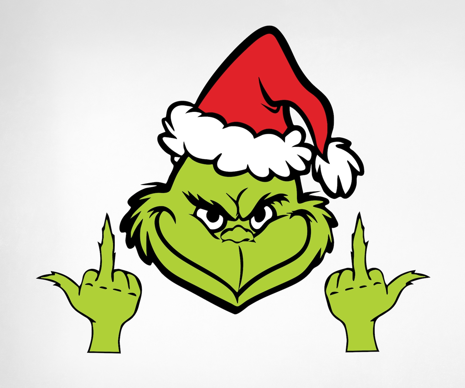 Grinch Middle Finger SVG Grinch Giving the Finger Middle image 1.