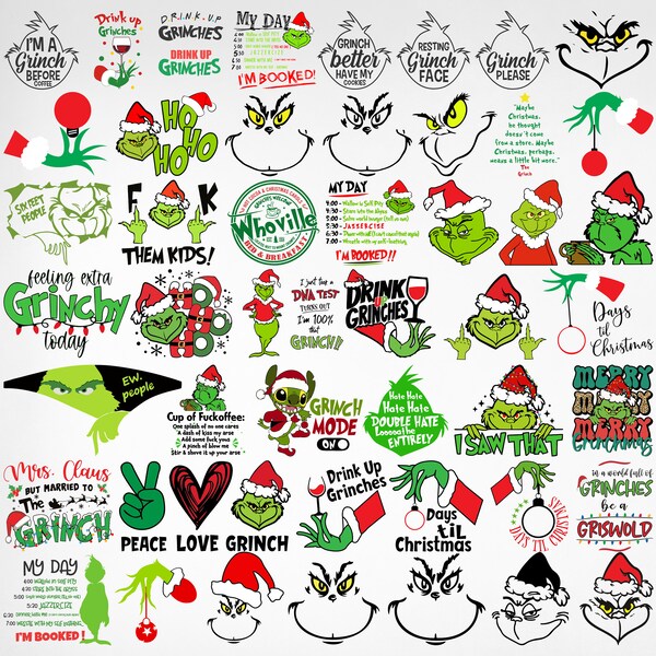 Grinch Flipping the Bird Svg Etsy Australia