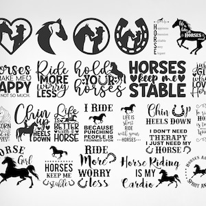 Pferd SVG Bundle, Pferd SVG, Pferd Zitate SVG, Pferde SVG, Pferdekopf SVG, laufende Pferde SVG, Pferdeliebhaber SVG, Png, Cricut, Silhouette
