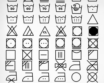 Pakiet symboli prania SVG: ikony z instrukcjami pielęgnacji (do pobrania w wersji cyfrowej)