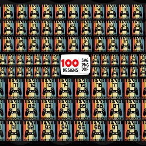 Level 1-100 entsperrt svg, Geburtstagsjunge svg, Geburtstags-Bundle-Svg, Videospiel PNG, Geburtstags-Svg, Geburtstags-Gamer-Svg-Bundle, Level freigeschaltet svg