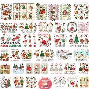 Christmas Goose PNG Bundle: Jolly Santa Goose Graphics (Digital Download)