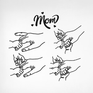 Fête des mères Svg PNG, 1-4 mains maman/grand-mère et enfant Svg Bundle, maman Png, cadeau meilleure maman de tous les temps, Svg maman, maman Svg, Svg maman rétro, Png, Cricut