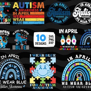 Em abril, usamos azul, Conscientização sobre autismo SVG, Em abril SVG, Usamos azul Svg, Autismo Svg, Arco-íris azul Png, Gnomos do autismo Svg, Png, Cricut