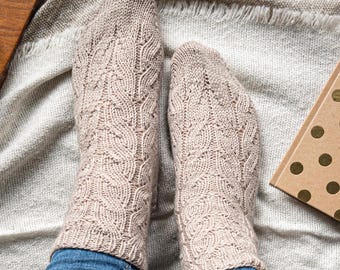 Patrón sencillo para tejer calcetines clásicos, instrucciones para principiantes para tejer calcetines con trenzas