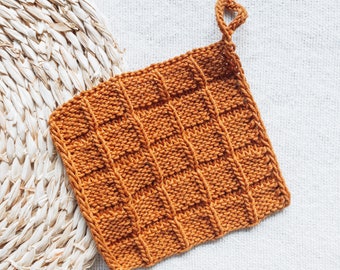 Patrón de paño de cocina de punto a cuadros, toalla de cocina para principiantes (patrón en PDF)