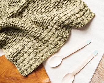 Easy Beginner Knit Project, Simple Kitchen Towel Knitting Pattern, Classic Knit Cotton Hand Towel Pattern, Farmhouse Kitchen Towel Pattern