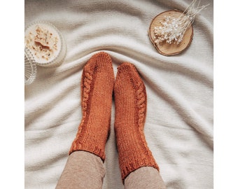Cable Sock Knitting Pattern, Cozy Cabin Socks, Winter Socks Pattern, Cable Knit Sock PDF, Cozy Chunky Boot Socks, Easy Knit Sock Pattern
