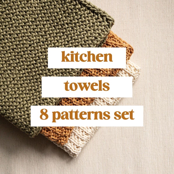 Patrones sencillos de tejido de toallas de cocina, patrón de tejido de toallas de cocina fácil, decoración de cocina rústica, proyectos de tejido fáciles, toallas de cocina de punto clásicas