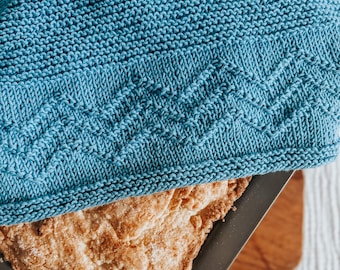 Patrón de tejido para paño de cocina, patrón fácil de tejido de chevron para paño de cocina, patrón sencillo de tejido para toalla de mano, patrón tradicional de tejido para paño de cocina