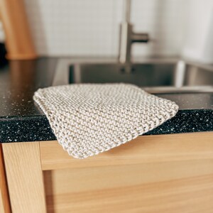 Simple Dishcloth Knitting Pattern for Beginners, Easy Knit Washcloth Pattern, Eco Knit Facecloth, Knit Kitchen Decor, Minimalist Dishcloth image 3