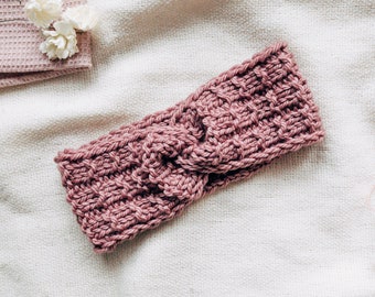 Easy and Simple Minimalist Headband Knitting Pattern, Classic Knit Twist Headband, Bulky Knit Ear Warmer, Chunky Beginner Headband Pattern