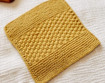 Patrón de tejido para paño de cocina, patrón de tejido sencillo para toallita, patrón de tejido para regalo de principiante, proyecto de tejido fácil, patrón de tejido para toalla rústica