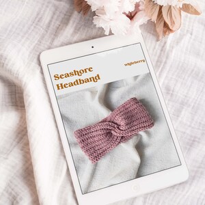 Simple Minimalist Headband Knitting Pattern, Beginner Knit Twist Headband, Winter Knit Ear Warmer, Worsted Beginner Headband Pattern image 5