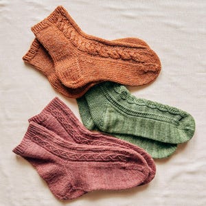 Set of Sock Knitting Patterns, Cozy Cable Socks Knit Pattern, Thick Warm Easy Knit Socks, Wool Cable Socks, Cable Knitting Patterns