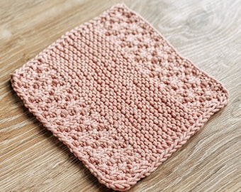 Simple Dishcloth Knitting Pattern, Beginner Washcloth Knit Pattern, Pattern for Knitted Gift, Easy Knit Dishcloth, Home Decor Knitting